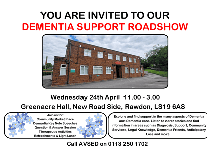 AVSED ‘Dementia Support Roadshow’ – 24 April 2024